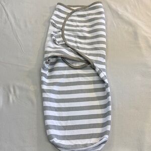 Mama Cheetah - Gray and White Striped Swaddle Blanket